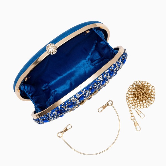New Verano Hill Blue Collete Clutch Bag - Picture 6 of 7